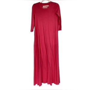 RAQUEL ALLEGRA Pink Cotton Jersey Maxi Dress Half Sleeve Size 0
